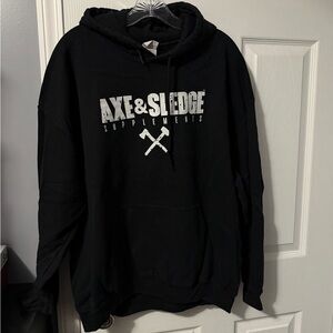 Axe and sledge hoodie black and white